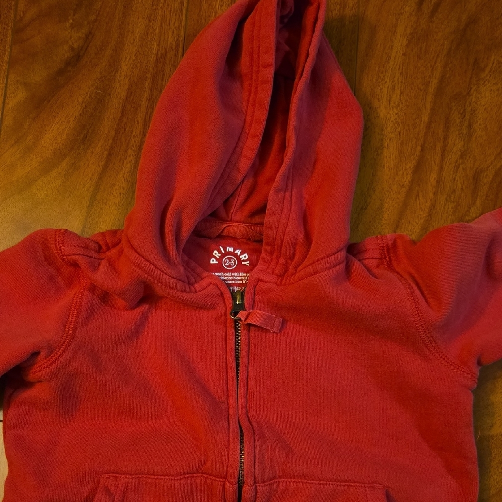 Primary Kids Cherry Red Zip-Up Hoodie